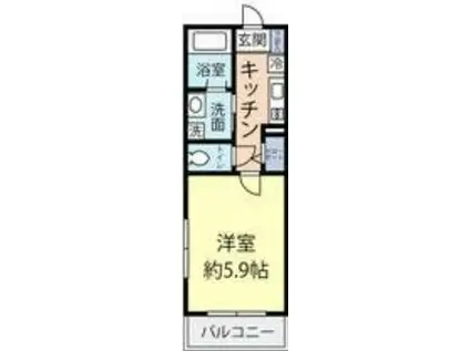 アリエッタ横浜白楽(1K/1階)の間取り写真