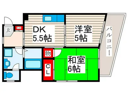 アヴニール(2DK/5階)の間取り写真