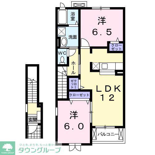 カレント 綾瀬(2LDK/2階)の間取り写真