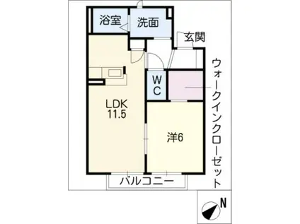 グレイスコート(1LDK/1階)の間取り写真