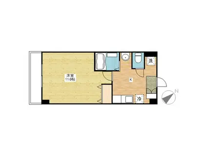 ネッサンスK(1K/2階)の間取り写真