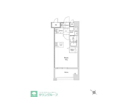 エンクレスト天神南PURE(ワンルーム/10階)の間取り写真