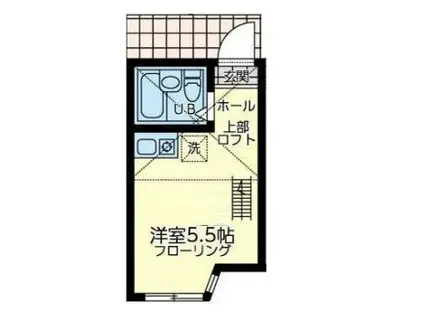 ユナイト境之谷タルトフロマージュ(ワンルーム/1階)の間取り写真