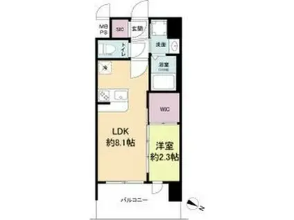 セレニテ十三ミラク(1LDK/11階)の間取り写真