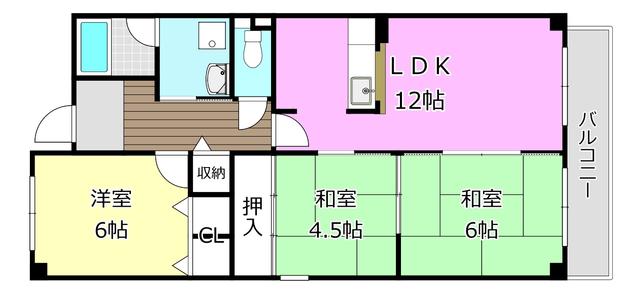 グレース水尾(3LDK/2階)の間取り写真