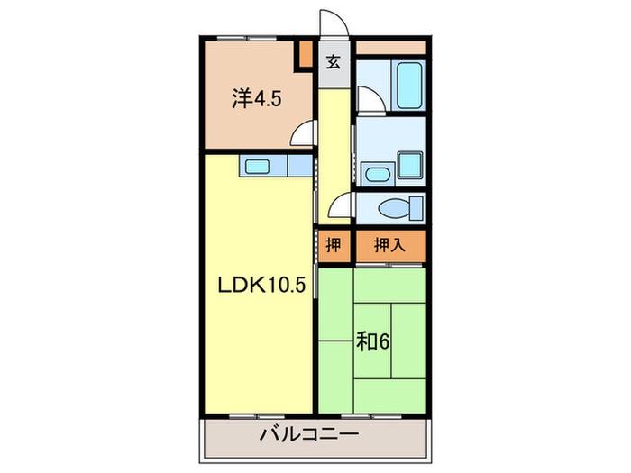 サンパールビル(2LDK/5階)の間取り写真
