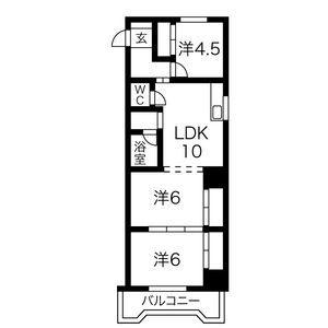 さくらマンション中川(2LDK/8階)の間取り写真