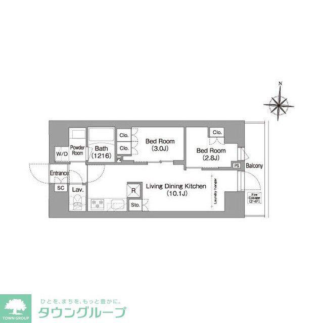コンフォリア・リヴ南品川(2LDK/4階)の間取り写真