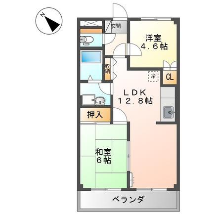 カナール(2LDK/1階)の間取り写真