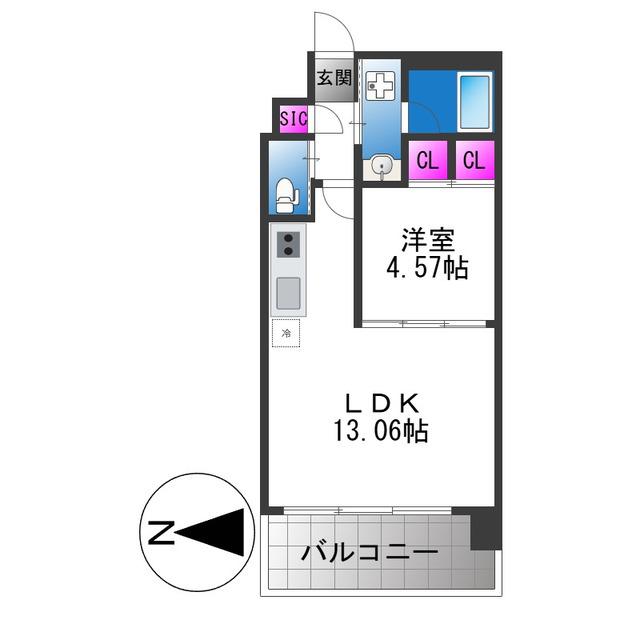 プレジオ玉造(1LDK/5階)の間取り写真