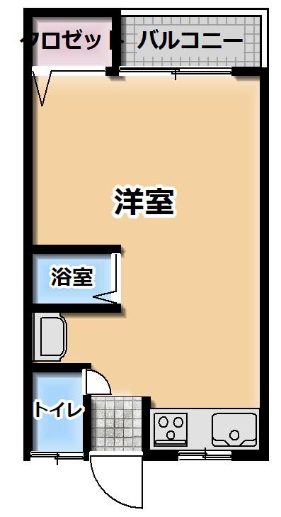 KSハイム浜(1K/2階)の間取り写真