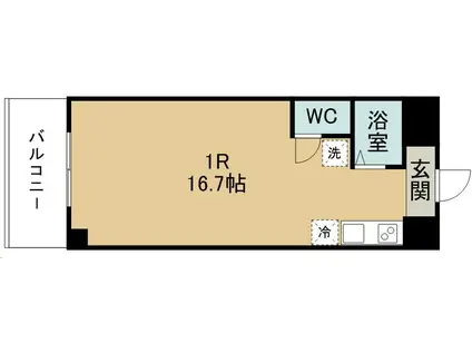 フォレスト旭ケ丘(ワンルーム/5階)の間取り写真