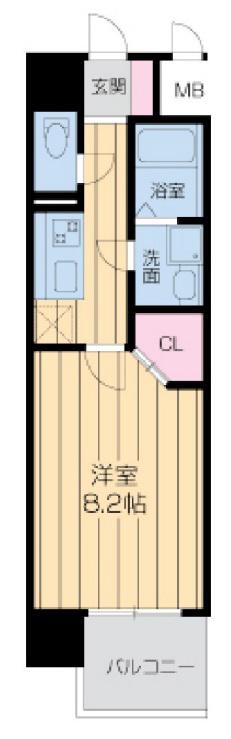 ドゥーエ森ノ宮(1K/13階)の間取り写真