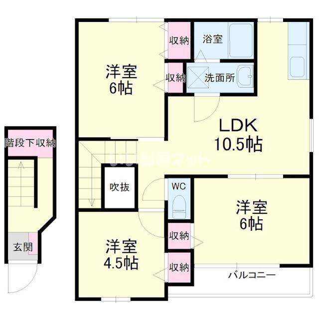 フローレンスII(3LDK/2階)の間取り写真