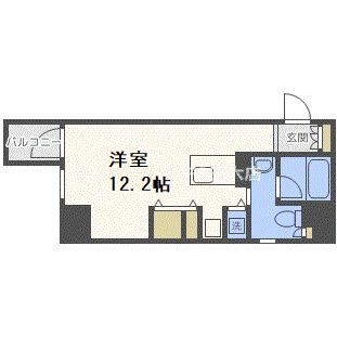 RIDGE北堀江(ワンルーム/12階)の間取り写真