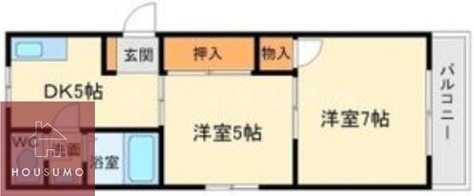 メゾン江坂(2DK/4階)の間取り写真