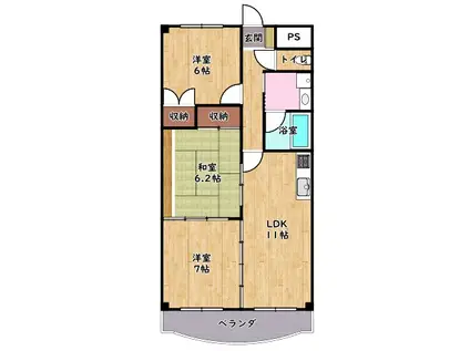 クレストYMDI(3LDK/1階)の間取り写真