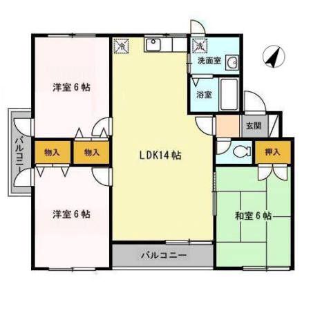 シャトゥソレイユ(3LDK/2階)の間取り写真