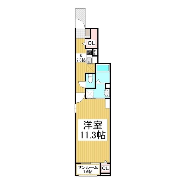 コンフォルト清須(1K/1階)の間取り写真