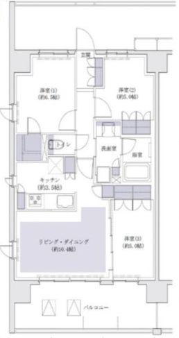 レーベン川口GRAN ART(3LDK/3階)の間取り写真