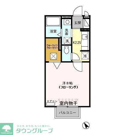 サンビレッジII(1K/1階)の間取り写真