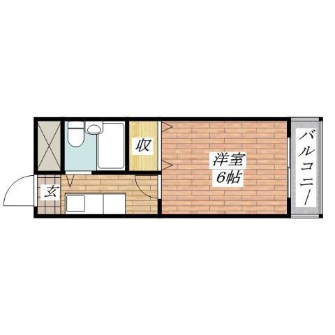 林泉第2ビル(1K/3階)の間取り写真