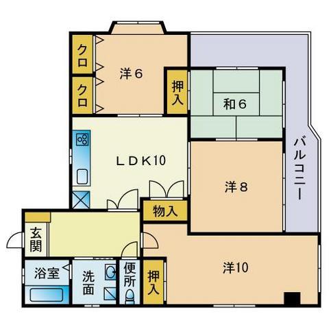クレバー室見(4LDK/5階)の間取り写真