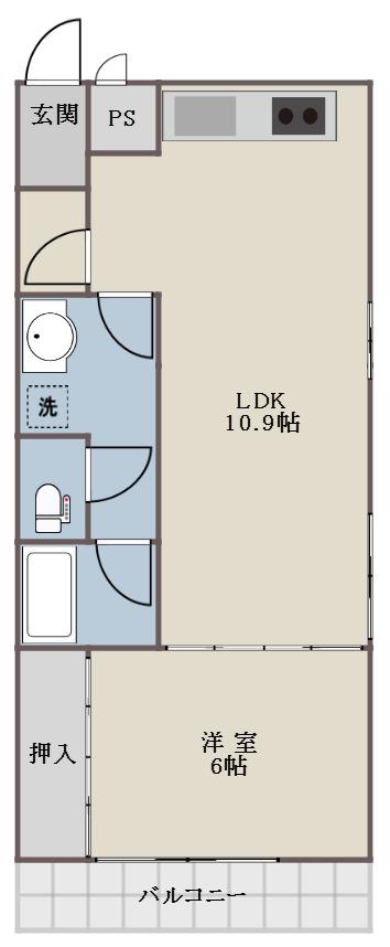 ライフ431(2DK/3階)の間取り写真