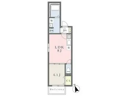 SOLARE石津川(1LDK/1階)の間取り写真