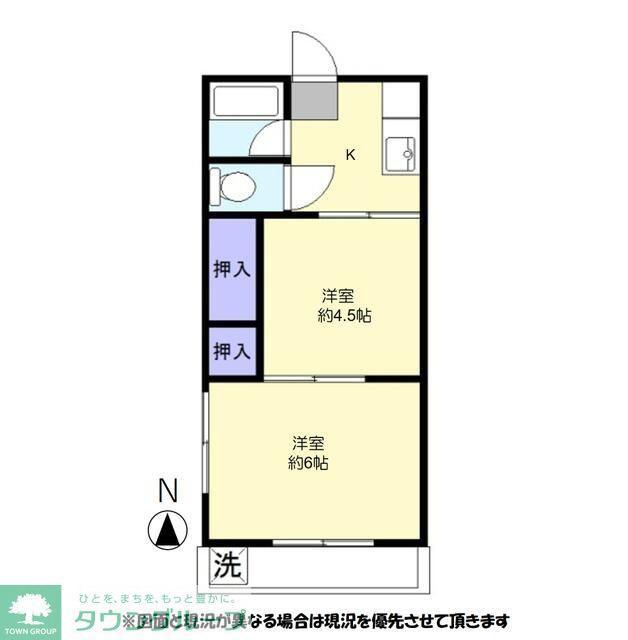 レッツ綾瀬(2K/3階)の間取り写真