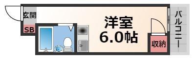 エクセレント小若江(ワンルーム/2階)の間取り写真
