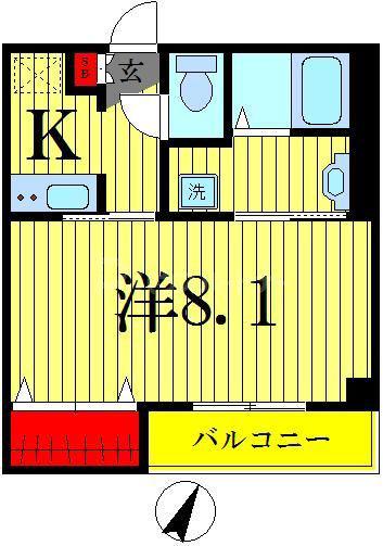 ソレーユ(1K/2階)の間取り写真