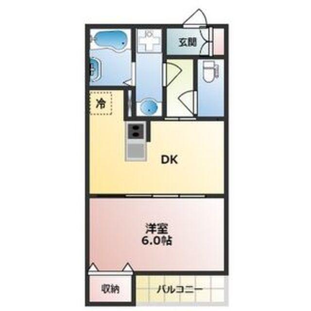 リビングライフ諏訪ノ森(1DK/1階)の間取り写真