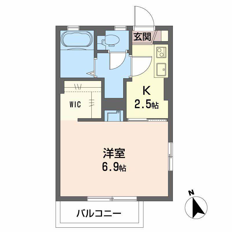 フレグランスコア(1K/1階)の間取り写真