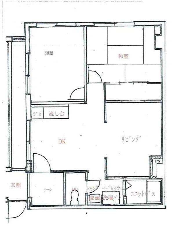 クバルチーラ帝塚山(2LDK/1階)の間取り写真