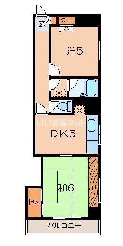 シノックス・プラザ(2DK/4階)の間取り写真