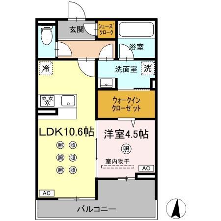M&S RESIDENCE RIVERSIDE(1LDK/3階)の間取り写真