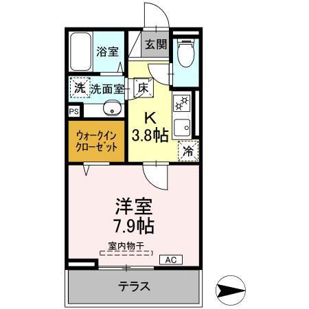 MAISON RASSURER(1K/1階)の間取り写真