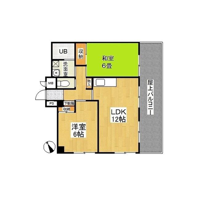 TMビル(2LDK/4階)の間取り写真