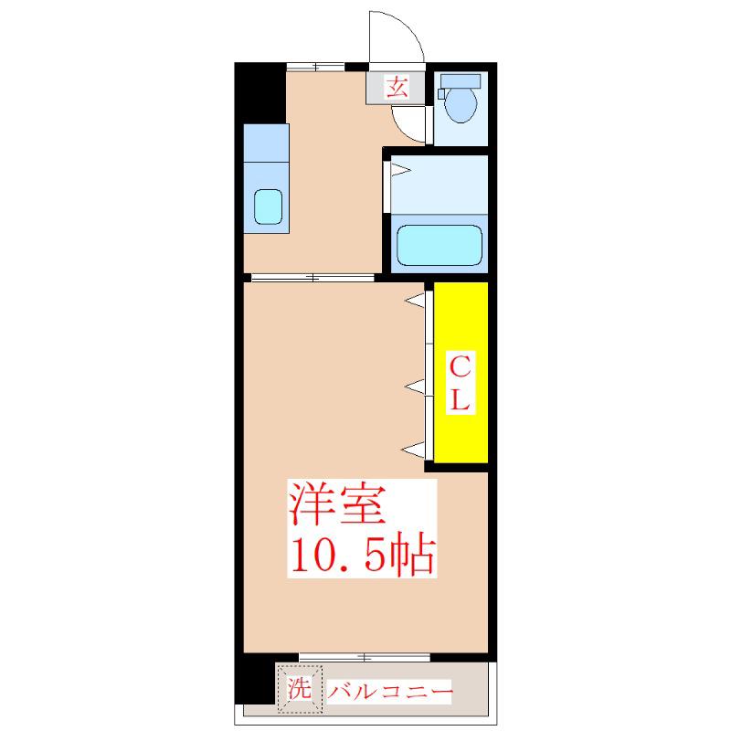 山本ビル(1K/3階)の間取り写真