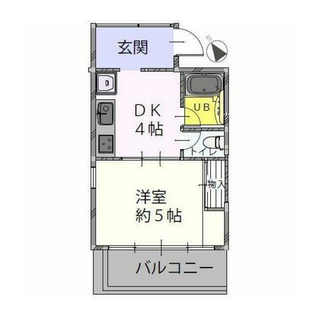 ガーデンヒルズ(1DK/2階)の間取り写真