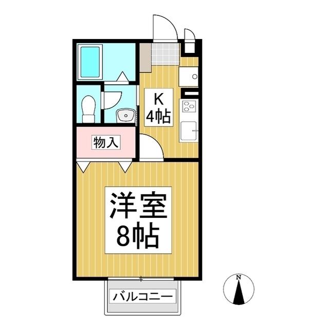 セジュール古里(1K/2階)の間取り写真