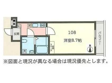 ビーナスコートII(1K/2階)の間取り写真