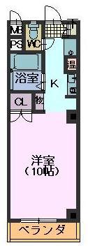 東山サンハイツ(ワンルーム/4階)の間取り写真