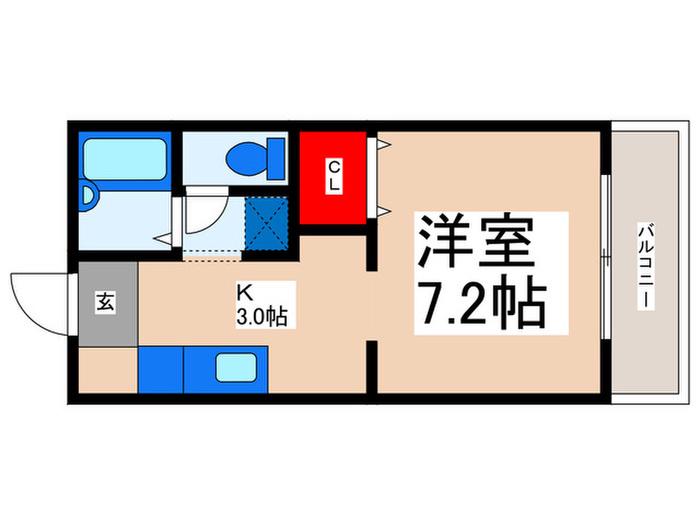 E-VILLA(1K/2階)の間取り写真