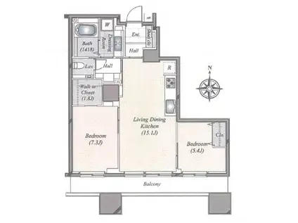 東京パークタワー(2LDK/23階)の間取り写真