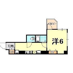 CITYSPIRE神戸元町2(1K/6階)の間取り写真