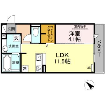 ディールーム光丘(1LDK/1階)の間取り写真