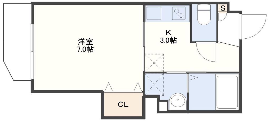 ファーストステージ城山(1K/2階)の間取り写真