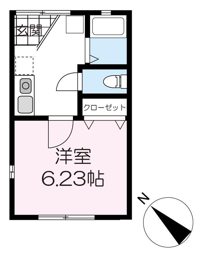 ケイズフラット(1K/1階)の間取り写真